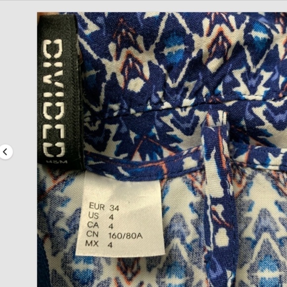 H&M Divided Spaghetti Strap Cutout Waist Sz 4 Tunic Top/Mini Dress #252B - Picture 5 of 7